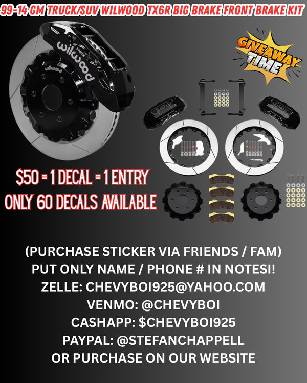 99-14 gm wilwood brakes giveaway decal