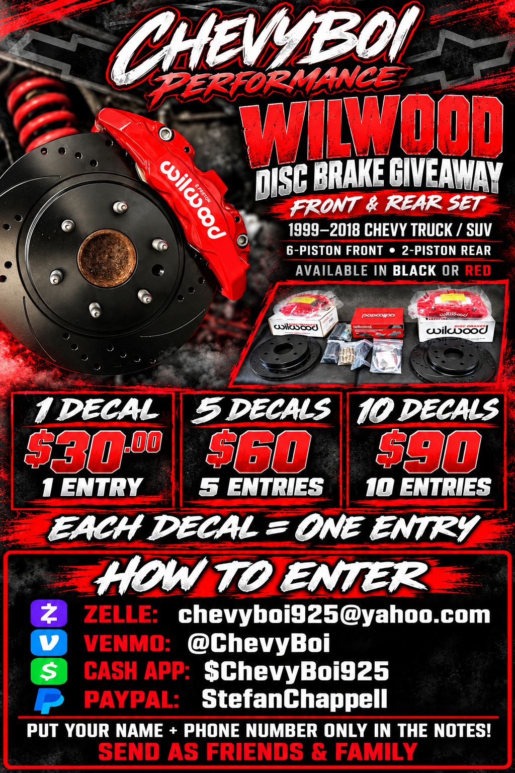 wilwood giveaway decal 10 entries