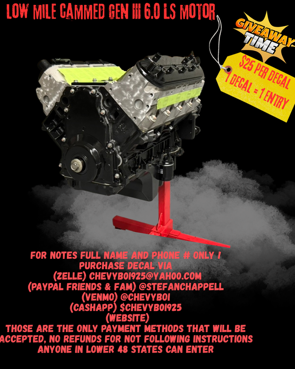 6.0 engine giveaway decal