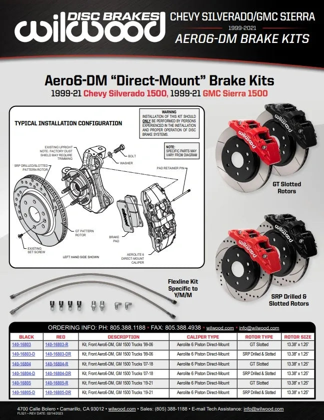 Wilwood Aero6-DM Direct Mount Truck Brake Kits