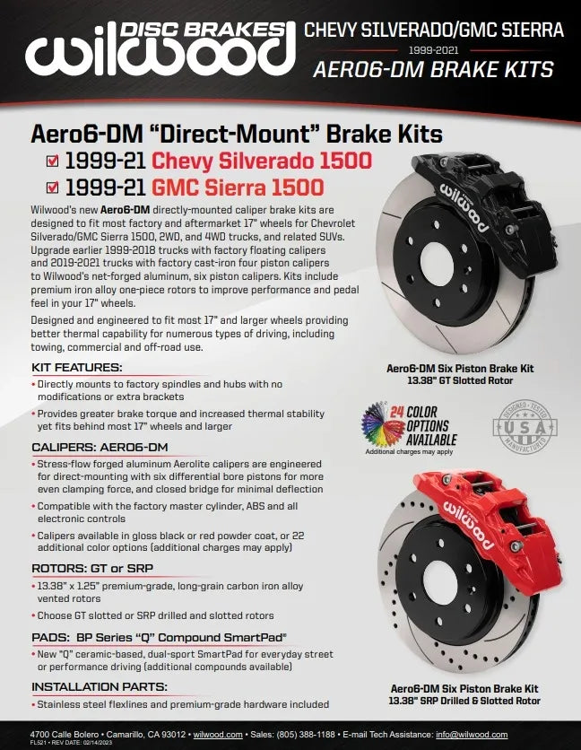 Wilwood Aero6-DM Direct Mount Truck Brake Kits