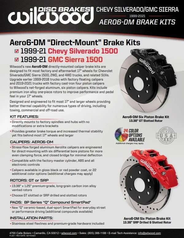 Wilwood Aero6-DM Direct Mount Truck Brake Kits